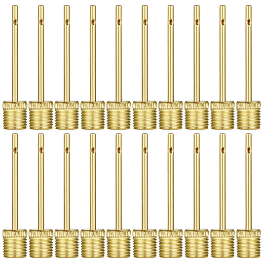 20 Pack Gold Pump Inflating Needles, Heavy Duty No Break Air Pump Needles, Ball Pumps Needle Compatibles with Hand and Electric Pumps for Sports Balls
