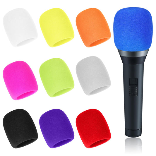 Pack of 20 Microphone Windscreen Colourful Microphone Cover Mic Foam Cover Hand Microphone Foam Wind Protection Reusable Thickened Washable for KTV Stage Performance Family Party