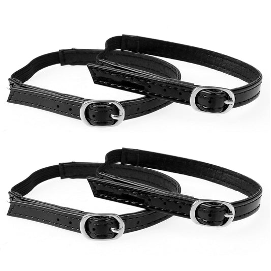 KALIONE 2 Pairs Shoe Straps,Detachable Ankle Straps,Ankle Straps Replacement for Heels,Anti-Loose Shoe Strap,Adjustable PU Leather Shoes Belt Band for Women Girls Holding Loose High Heels,Glossy Black