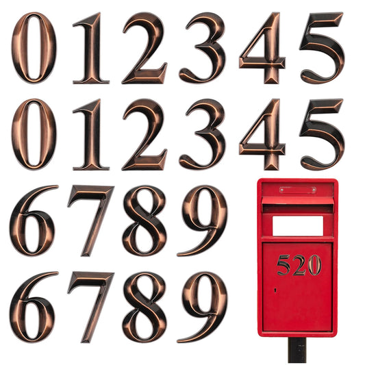 10 Pcs House Numbers Self Adhesive 2 Inch 3D Mailbox Numbers for House Outside Door Number Stickers Door Numbers Stickers Apartment Door Numbers Street Address Numbers for Office Sign