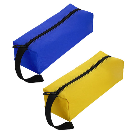 KALIONE 2Pcs Multipurpose Zipper Small Tool Bag, Canvas Tool Bags Small Tool Pouch Tote Bags Tool Organizer Storage Bag for Screwdriver Tool(Blue&Yellow)