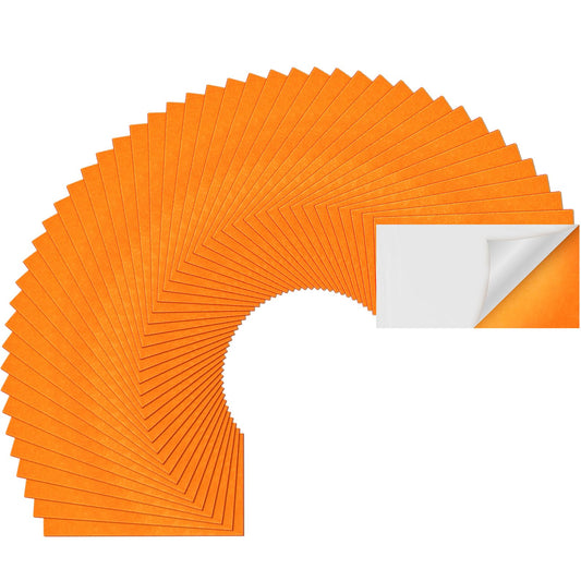 28 Pack Orange Felt Sheets 4x8 inch Self-Adhesive Felt Sheets, Craft Felt Fabric Sheets Orange Adhesive Felt Sheets for Crafts, 1mm Felt Sheet for Sewing DIY Crafts