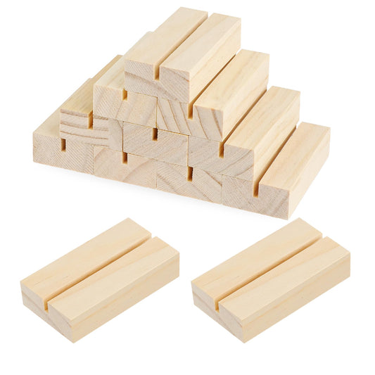 10PCS Wood Place Card Holders Wooden Acrylic Sign Holders Table Number Holder Business Card Holders Stands Name Card Holders for Wedding Retail Shop Parties Restaurants Anniversaries Decoration Events