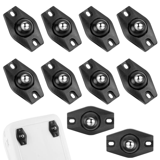 10 Pack Mini Self Adhesive Caster Wheels, 360 Degree Rotation Caster Wheels for Storage Box, Furniture, Storage Bins, Trash Can, Small Appliances, Shelves(Black)