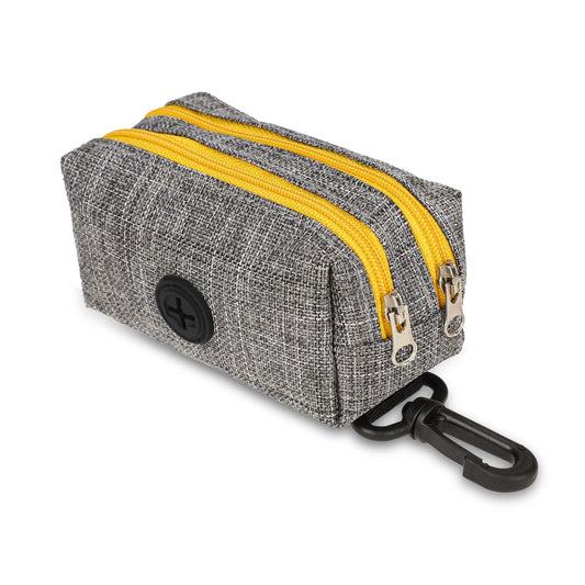 KALIONE Dog Poop Bag Holder with 2 Zippers, Dog Bag Dispenser, Dog Bag Holder for Leash, Dog Waste Bag Holder with Hook Clip, Dog Poop Bag Dispenser, Portable Pet Poop Bag Holder for Leash
