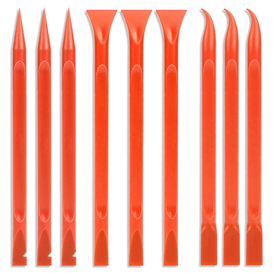 9 Pieces Plastic Scraper, No-Scratch Paint Scraper Tool Portable Car Crevice Cleaning Tool Multi-use Kitchen Scraper Small Sticker Remover for Tight Spaces, Crevices, Food, Labels, Oil Stains, Dirt