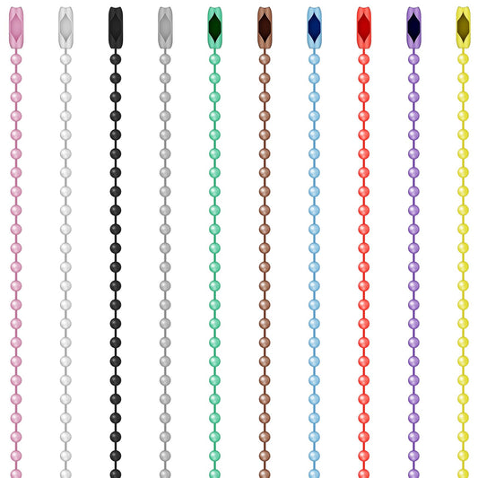 100pcs Colorful Ball Bead Chain, Long Bead Connector Clasp Ball Chain Clasp Keychain, 100mm Long Bead Connector Clasp, Ball Chain Connectors for Jewelry Making, Small Chain for Hanging Key Craft