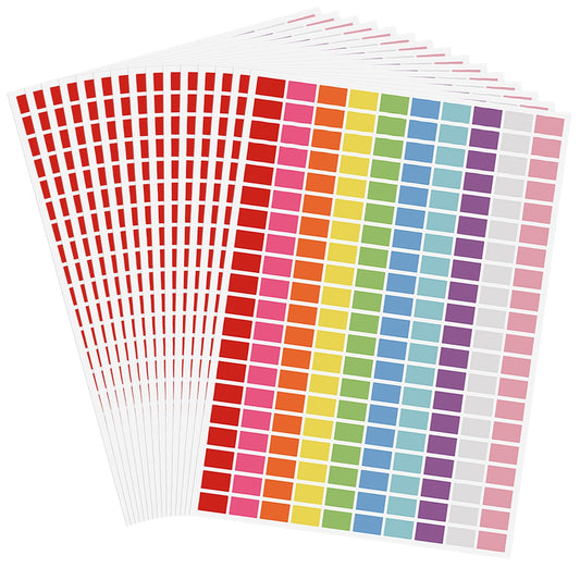3000 Pieces Color Coded Labels, Small Label Stickers 1/3" X 3/4"Rectangular Color Label Stickers Colored Sales Price Stickers File Stickers for Classrooms Schools Hospitals Offices