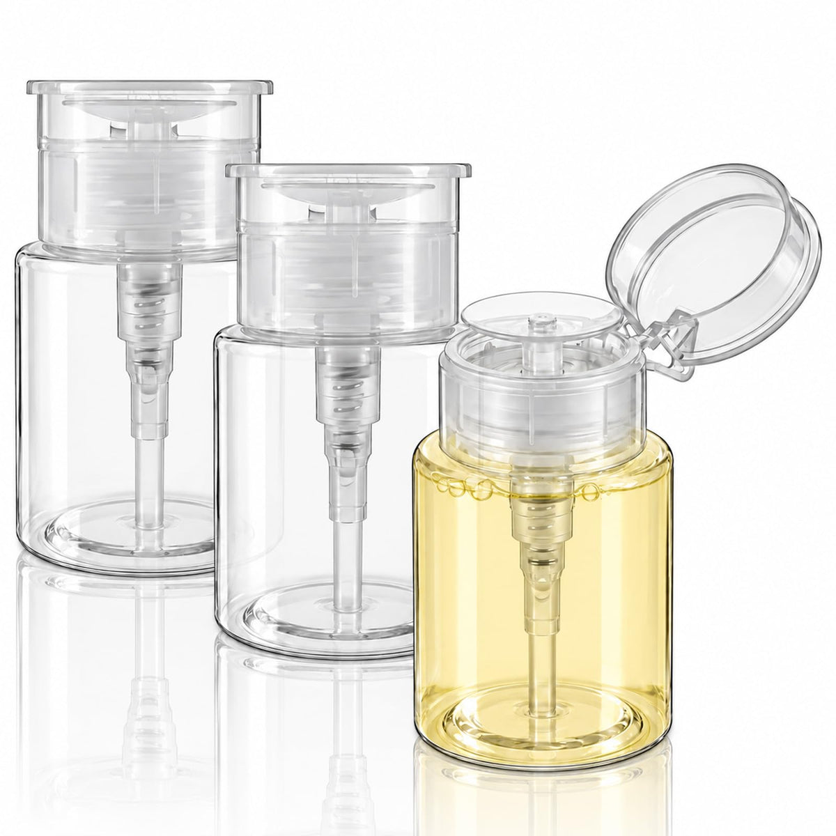 3 Pack Travel Size Pump Bottle, Empty Push Top Bottles 3.4oz/100ml