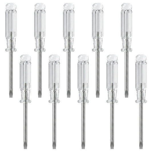 10PCS Small Flat Head Screwdriver, Mini Slotted Screwdriver, 3.0mm Flat Head, 92mm Length, for Small Appliances, Electronics, Glasses, Watch Repair