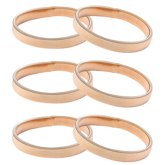 KALIONE 6 Pieces Sleeve Garters, Shirt Sleeve Holders, Metal Shirt Stay for Men, Anti-Slip Armbands, Elastic Shirt Arm Bands for Men and Women Prevent Cuffs from Slipping, Gold