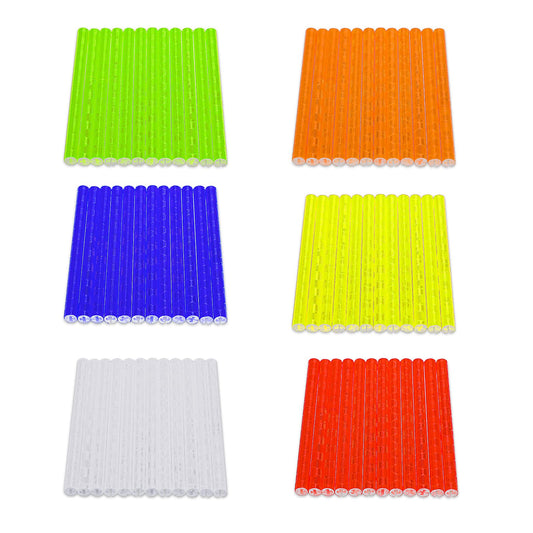 QfwdfcTrenz 72 Pcs Bicycle Spoke Reflectors Universal Wheel Wraps 6 Color Spoke Covers Decoration Reflective Spoke Cover Spoke Reflectors for Bike Wheels Bike Accessories for Night Riding Visibility