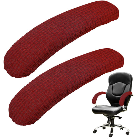 KALIONE Chair Arm Covers, Removable Office Chair Cover, Armrest Slipcover Pads, Chair Arm Pads Arm Protectors, Office Removable Arm Rest Covering, Elastic Chair Armrest Cover(Wine Red)