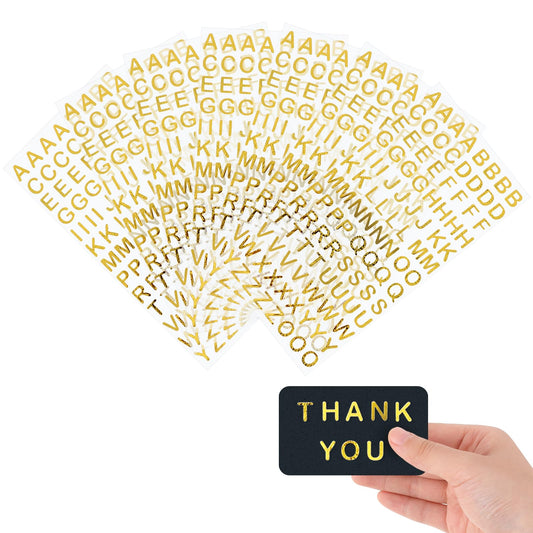 7 Sheets Gold Letter Stickers Gold Alphabet Sticker Self Adhesive Glitter Alphabet Stickers Small Letter Stickers Vinyl Letter Stickers for Gift Scrapbooks Greeting Cards Arts Craft