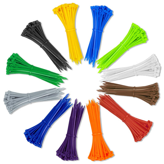 1200 Pcs 100 x 4mm Colored Zip Ties,4-Inch Zip Ties,Self-Locking Nylon Cable Zip Ties,Cable Ties, Cable Wire Ties,Gear Tie,for Indoor and Outdoor,Home,Office,Data Line,Cable(12 Colour)