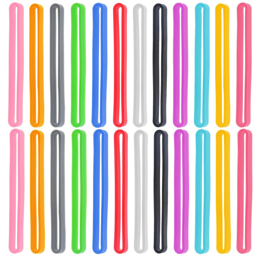 24 Pcs 3 Inches Silicone Rubber Bands, Thick Colorful Rubber Bands, Planner Elastic Bands for Books Wallet Card, Wrapping Bands, Thick Rubber Bands Heavy Duty for Bag Wraps(Multi Color)