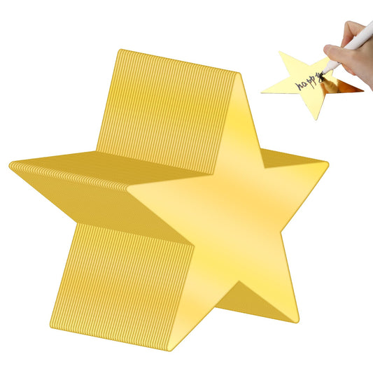 40 Pcs 6 Inch Stars Decoration Star Cutouts Paper Gold Star Cutouts Double Printed Star Paper for Wedding Party Christmas Classroom Bulletin Board Supplies(Gold)