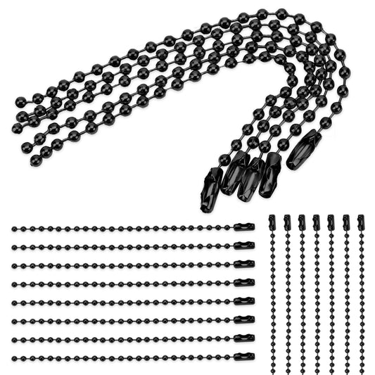 100Pcs Dog Tag Chain Ball Beads Chain 100mm 4inch Bead Chain,2.4mm Diameter with Ball Connector Clasp Keychain Rings Metal Rings for Crafts Dog Tag Metal Chain Metal Bead