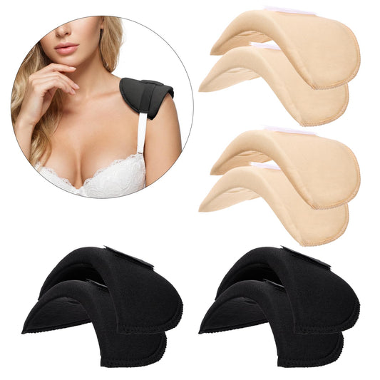4 Pairs Shoulder Pads for Women Clothes 1.5cm Thickening Foam Pads Anti-Slip Detachable Breathable Sponge Reusable Soft Shoulder Enhancer Sewing Supplies for Sloping High Low Shoulders Blazer Suit
