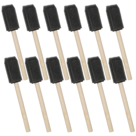 12 Pack Foam Paint Brushes 1 Inch Sponge Brushes for Painting, Paint Sponges, Foam Brushes for Painting, Staining, Sponge Paint Brushes with Wood Handle for Acrylics, Varnishes, DIY Craft