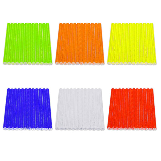 KALIONE 72 Pcs Bicycle Spoke Skins Wraps Spoke Colorful Reflectors for Bicycles 360° Visibility Bike Spoke Reflectors Bike Wheel Reflector Tube Reflective Spoke Skins Wheel Decoration Reflectors