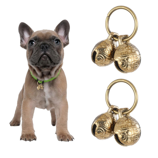 Styquenzer Copper Bell for Dog Collar, 4 PCS Extra Loud Dog Bells Brass Collar Bell for Pet Tracking Anti Lost Training Pets Pendant Accessories Anti Theft Bells for Little Dogs & Cats