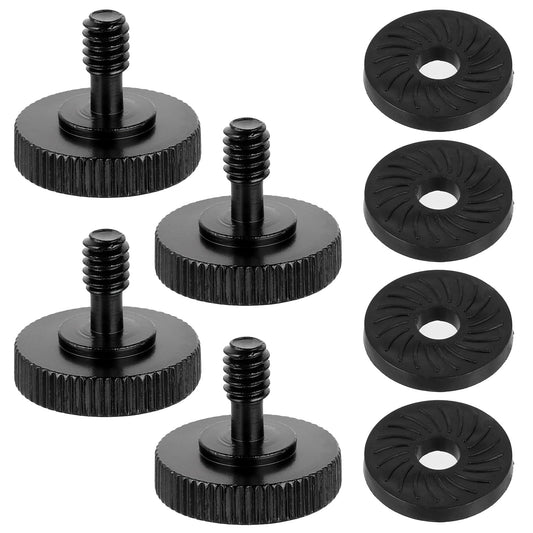 4 Packs Thumb Screw Camera Quick Release Adapter with Rubber Pads, 1/4 Male to 1/4 Female Tripod Screw with Rubber Pad, Thumbscrew and Rubber Pads for Camera Mounting Plate Flash Bracket