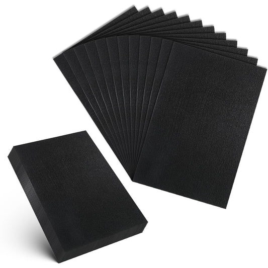 12 Pieces Black Felt Fabric, 8 X 12 Inch Stiff Felt Sheets for Crafts Thick Craft Felts Square Fabric for DIY Crafts Sewing Projects