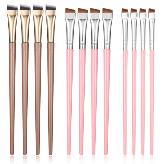 12Pcs Thin Eyebrow Tint Brush Applicator Fine Angled Eyeliner Brush