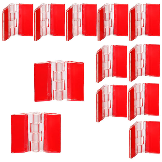12 Pcs Acrylic Hinge Clear Acrylic Mini Hinge Transparent Plastic Continuous Piano Hinge Self-Adhesive Folding Hinge Tools for Cabinet Drawer Furniture DIY Display Stand 30x35 mm