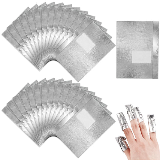 200 PCS Foil Nail Wraps Nail Foil Gel Wraps Polish Remover Aluminium Nail Art Soak off Remover with Pre-Attached Lint-Free Cotton Pads for Fast & Gentle Soak off Gel Polish Removing