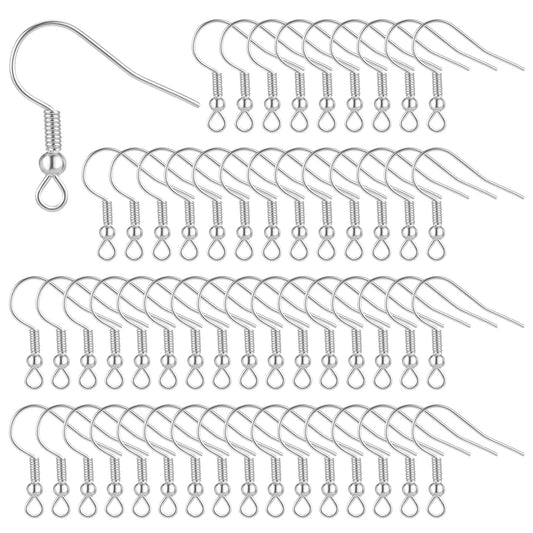 400 Pcs Earring Hooks Ear Wires Hooks Fish Hook Earring Making Supplies Kit Earrings Jewelry Findings Parts for DIY Earrings Jewelry Making