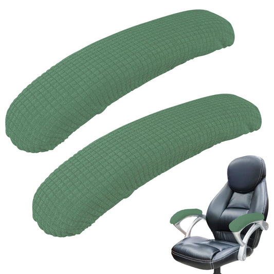 KALIONE Office Chair Arm Covers, Armrest Slipcover Pads, Removable Office Chair Cover, Chair Arm Pads Arm Protectors, Office Removable Arm Rest Covering, Elastic Chair Armrest Cover(Dark Green)