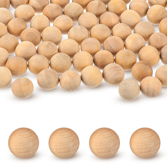 100 PCS 1/2 Inch Small Wooden Balls, 10mm Unfinished Natural Wooden Balls Round Woodens Spheres No-Hole Round Woodens Beads Space Ball for Cabinet Making DIY Arts and Crafts Projects Decorative