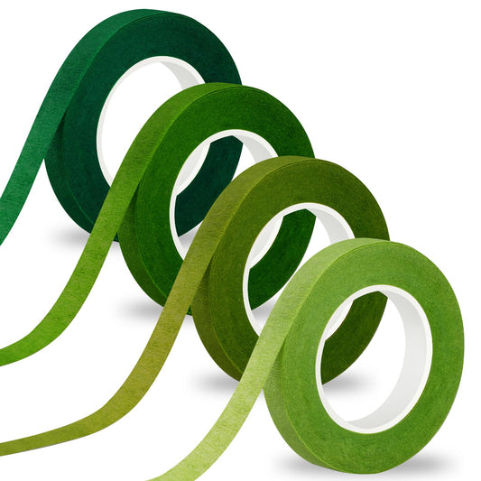 Hariendny 4 Rolls Floral Tape Green Flower Tape Washi Tape for Artificial Flowers 1/2 Inch 30 Yard Plant Tape Flower Wrap Tape Bouquet Supplies for Floral Crafts Floral Wrapping Arranging