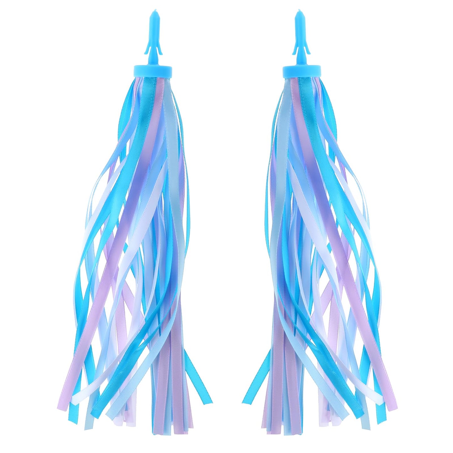 1 Pair Kid's Bike Streamers Bicycle Handlebar Streamers 2 Pcs Colorful Bicycle Handlebar Grips Tassel Ribbons for Girls Boys(Blue)