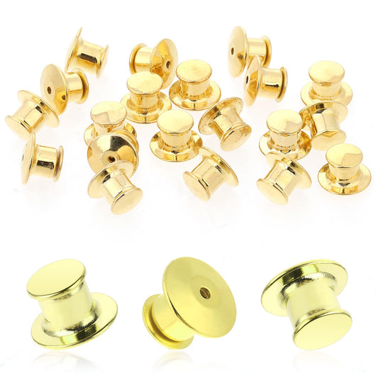 20 PCS Pin Badge Backs Locking Pin Backs Keepers Backs Pin Metal Clasp Needle Back Enamel Pin Backs Gold Jewelry Making Pin Backs Clasp Lapel Pin Backs Locking for Crafts Badge Brooches Jewelry