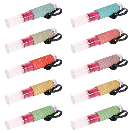 10 Pack Lip Balm Holder Keychain Cute Minimalist Lipstick Sleeve Lip Gloss Holder Keychain Tight Elastic Holder Sleeve Compact Clip for Fat and Slim Lip Balms&Gloss and Lip Sticker