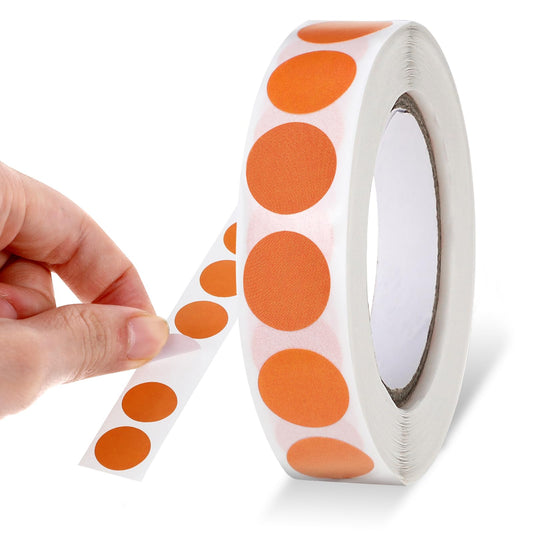 1000 Pcs Orange Round Stickers 0.5 Inch Orange Dot Stickers Waterproof Circle Stickers Color Coding Label for Office Shop Home Classroom Marking