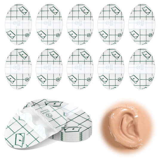 100 Pcs Clear Waterproof Ear Stickers, Covers for Swimming, 1.7x2.7 Inches, Disposable Ear Protectors for Bathing Swimming Shower Surfing Snorkeling and More
