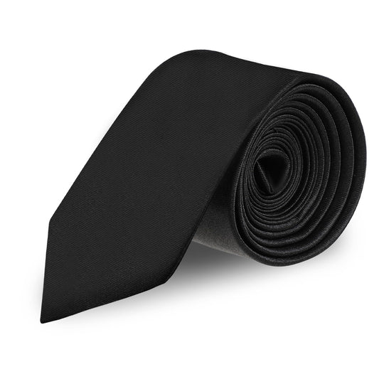 KALIONE Men's Ties Solid Color Thin Tie Satin Neck Ties Mens Formal Skinny Necktie Costume Accessories Gift for Men Women(Black)