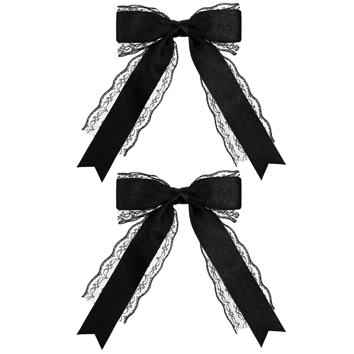 2 Pcs Black Lace Hair Bow, Hair Bows for Women, Black
