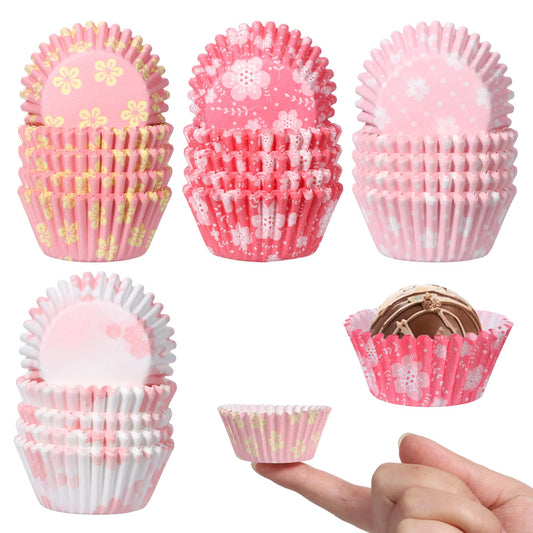 Psiriol 500Pcs Cup Cake Cases for Baking, Floral Mini Cupcake Liners