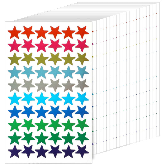4000pcs 0.6" Small Star Stickers for Reward, Metallic Tiny Star Stickers for Reward, 10 Color Star Stickers for Incentive Sticker Chart Planner, Blue Star Stickers for Home Office DIY Decoration