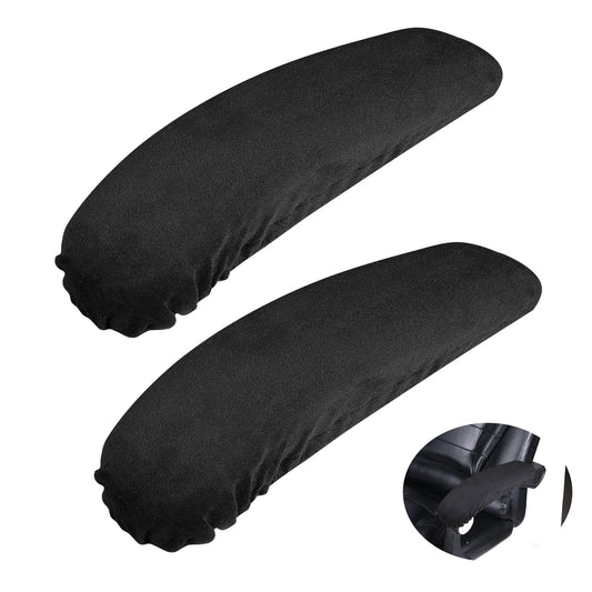 KALIONE Office Chair Arm Covers, 2Pcs Velvet Office Removable Arm Rest Covering, Elastic Chair Armrest Covers, Office Seat Hand Rest Protector, Arm Covers Protectors for Office Chair(Black)