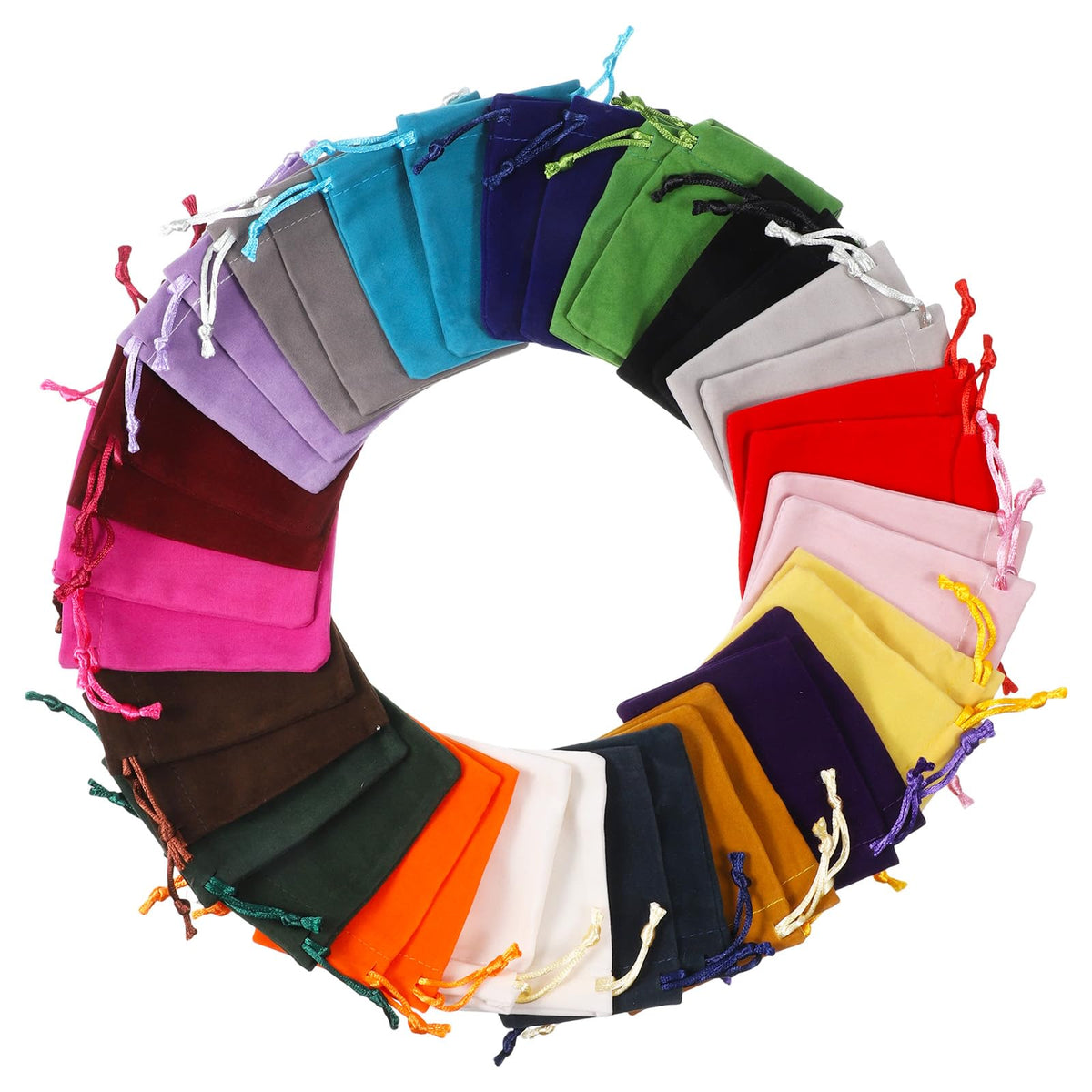 Alrhso Pack of 38 Velvet Bags with Drawstring Bags for Filling