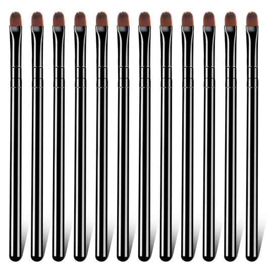 12 Pcs Eyeshadow Brushes Makeup Eyeshadow Applicator with Long Handle Eyeliner Brush Set Make up with Soft Synthetic Hairs tight liner brush for Blending Defining Smudging Shading