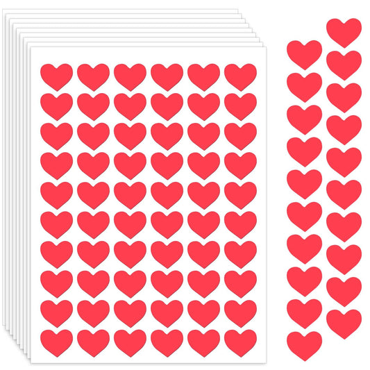 2100 Pcs Mini Red Heart Stickers 1/2 inch Heart Sticker Self-Adhesive Love Labels for Kids Reward Decorative Stickers for Valentine's Day, Wedding, Mother's Day, Envelopes, Gift Box