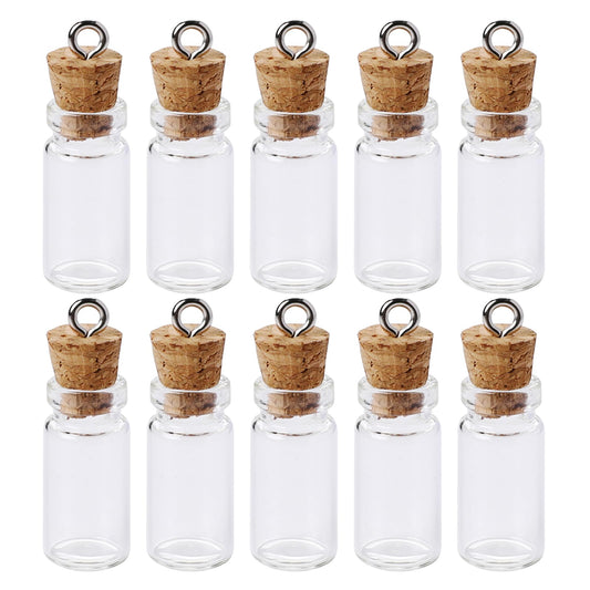 3ml Small Glass Bottles with Cork Lids, 10 PCS Empty Spell Jars Mini Glass Bottles with Stoppers Miniature Potion Bottles Small Message Bottles Tiny Wishing Bottles for DIY Crafts Decoration