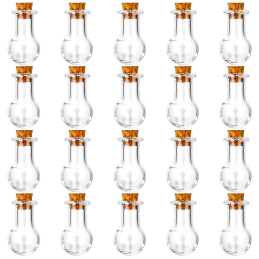 2ml Small Glass Jars, 20PCS Mini Glass Bottles with Lids Decorative Spell Jars Tiny Glass Vials Cork Stoppers Transparent Potion Bottles for Wedding Decoration DIY Projects Art Crafts Party Favors